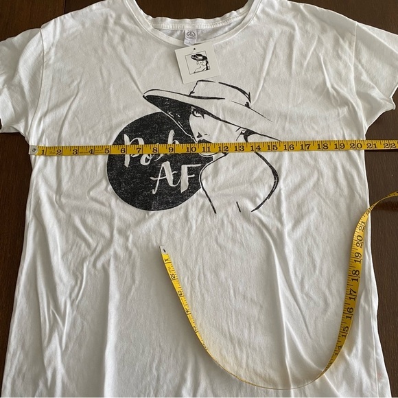 Posh AF Short Sleeve White Custom Size Large - Picture 6 of 7